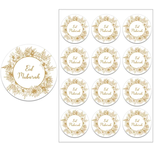 24/48pcs EID Mubarak Decor Stickers Ramadan Mubarak Decoration Islam Muslim Festival Favor Gifts Labels HAJJ Ramadan Kareem