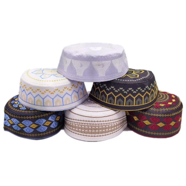 New Muslim Men Prayer Hats Cotton Embroidery Leisure Saudi Arabia Islamic Hat muslim turban Jewish Cap Men Headscarf Clothing