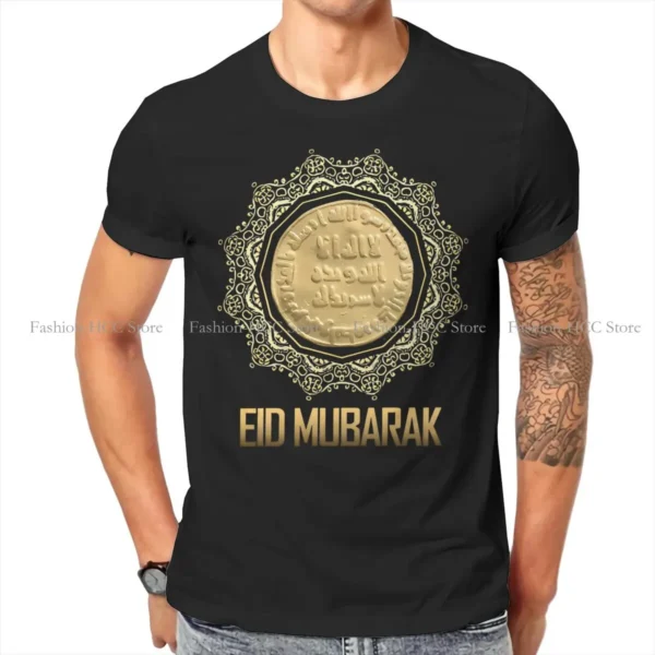 Graphic TShirt Eid Mubarak Arabic Muslim Style Streetwear Leisure T Shirt Men Tee Unique