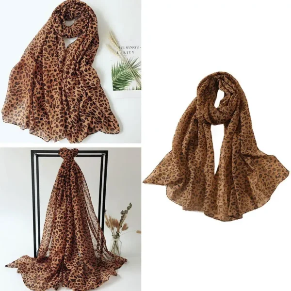 Women Leopard Print Chiffon Scarf Scarves Fashion Women Long Soft Scarf Muslim Winter Ladies Thin Style Shawls Scarves Prin S3A9