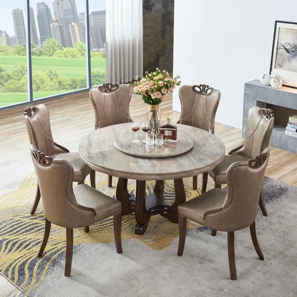 Luxury Living Room Dining Table Unique Design Organiser Wooden Round Dining Table Restaurant Kitchen Eettafel Home Furniture