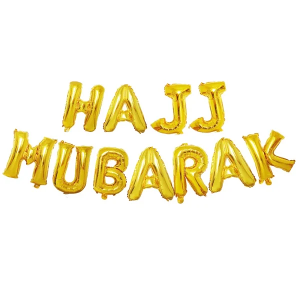 1Set 16inch Hajj Mubarak Foil Balloon Eid Mubarak Islamic Muslim Ramadan Kareem Festival Party Eid al Adha Decoration Articles