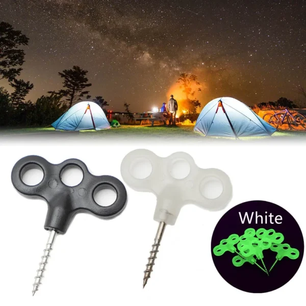 Camping Glow Deck Nails Luminous Tent Screw Pegs Hook Rope Tree Decking Travel Peg Outdoor Travel Equipment Accessories