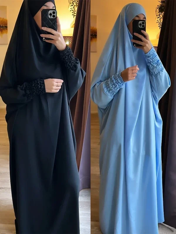 Ramadan Long Khimar Muslim One Piece Jilbab Dress Abaya Women Prayer Garment Saudi Arabic Prayer Dress Robe Burka Eid Niqab 2024