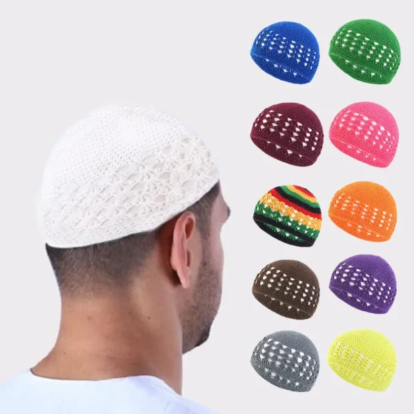 New Islamic Cotton Prayer Hat Mens Skull Cap Male Turkish Muslims Muslim Ladies Hat Kufi Hat Muslim Prayer Traditional Clothing