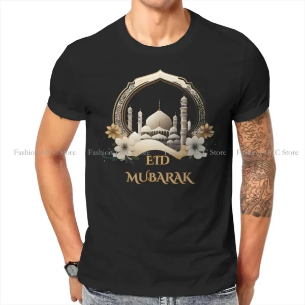 Eid Mubarak Arabic Muslim Original TShirts Print Homme T Shirt New Trend Size S-6XL