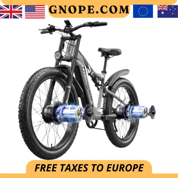 Shengmilo S600 Electric Bicycle with two motor 2000W Ebike 48V17.5AH Battery 26 Inch Fat Tire Bike Men's E-Mountain bike e bike