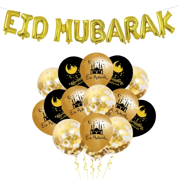 Eid Mubarak party Balloon Banner decoration Muslim Islamic Festival Ramadan Kareem Banner Garland Balloon party decor supplies