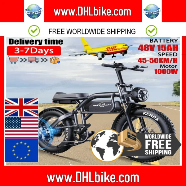 2025New Design EU Warehouse Free Shipping Phnholun C8 Pro Electric Mountain Bike 1000W Motor 20AH Capacity Battery 20 Inch Tires