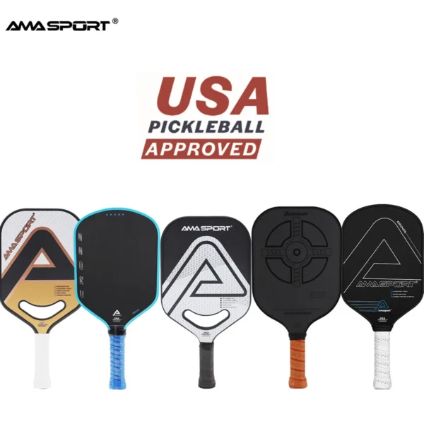 AMA SPORT USAPA Approved Pickleball Paddles Carbon friction/3K Carbon surface Polymer Honeycomb Core Professional Pala De Padel