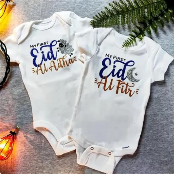 My First Eid Al Adha 1st Eid Al Fitr baby boy girl Bodysuit happy Ramadan Mubarak Muslim Islamic Kareem decoration gift present