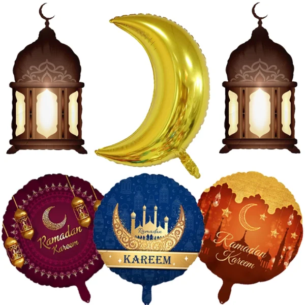 Ramadan Kareem Balloon Eid Mubarak Foil Balloons Eid Mubarak Party Decoration Muslim Festival Party Home Decoration Moon Balloon